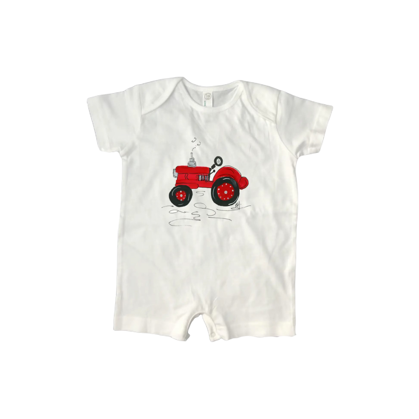 COTTON ROMPER/ 1042 RED TRACTOR