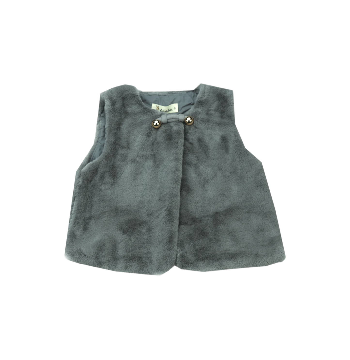 SS FUR VEST / GREY