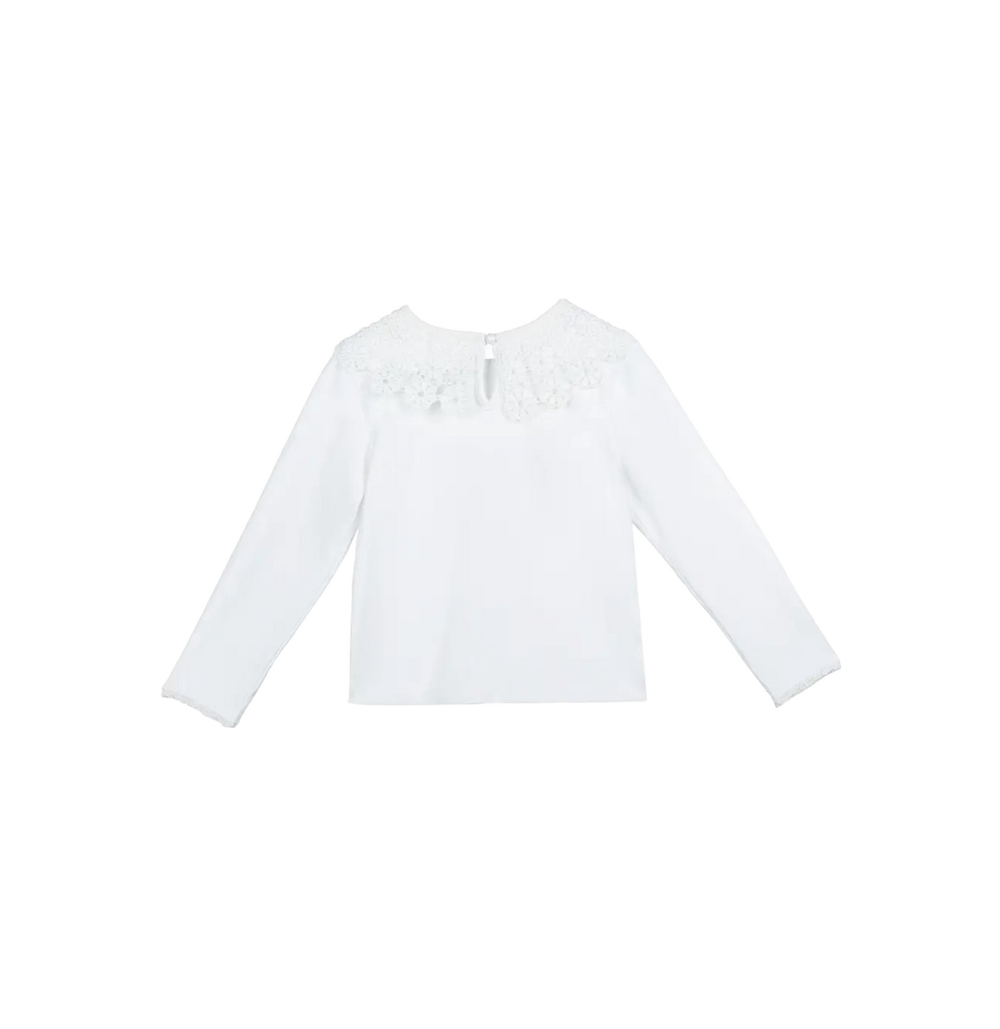 FLORAL LACE COLLAR TOP / WHITE