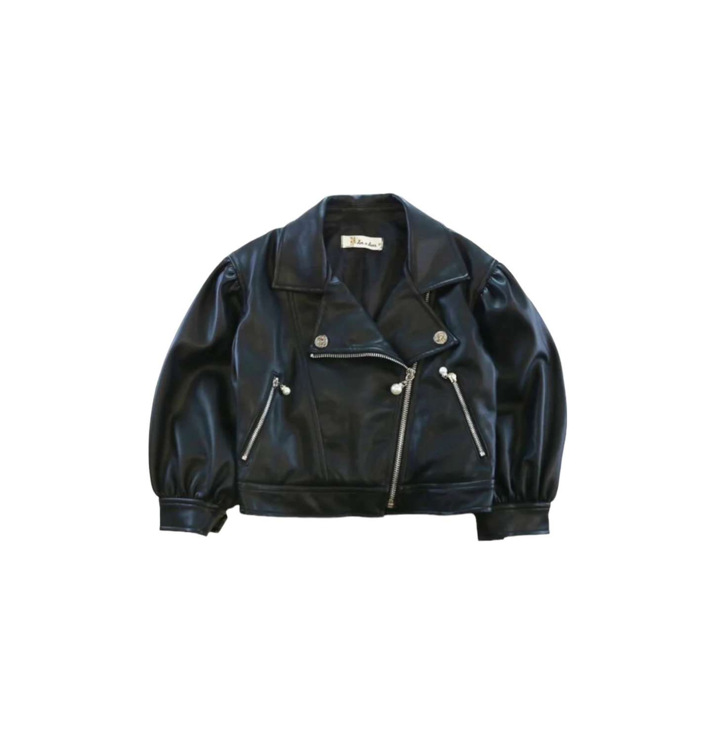 LANTERN SLEEVE LEATHER JACKET