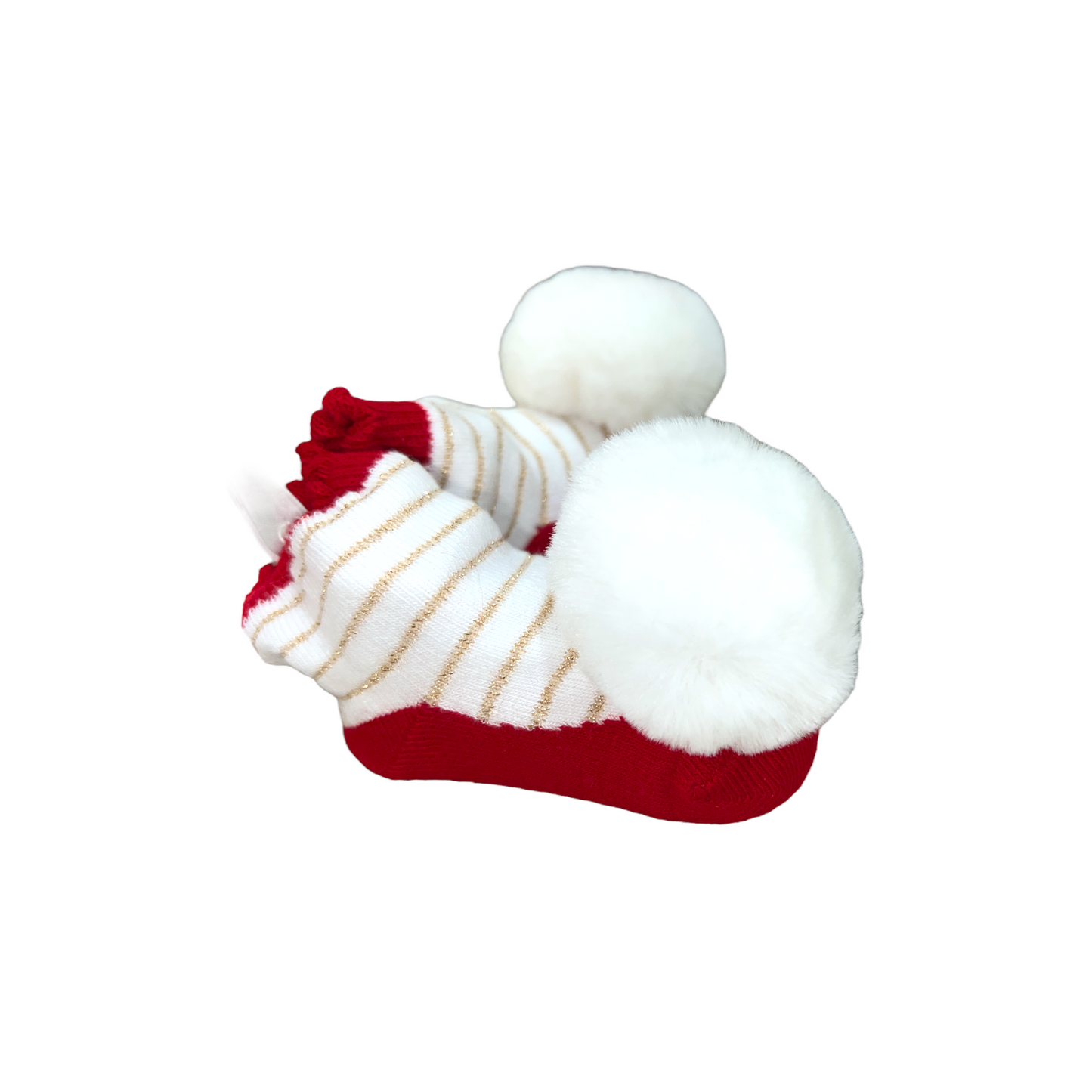 POM POM RATTLE TOES SOCKS / WHITE