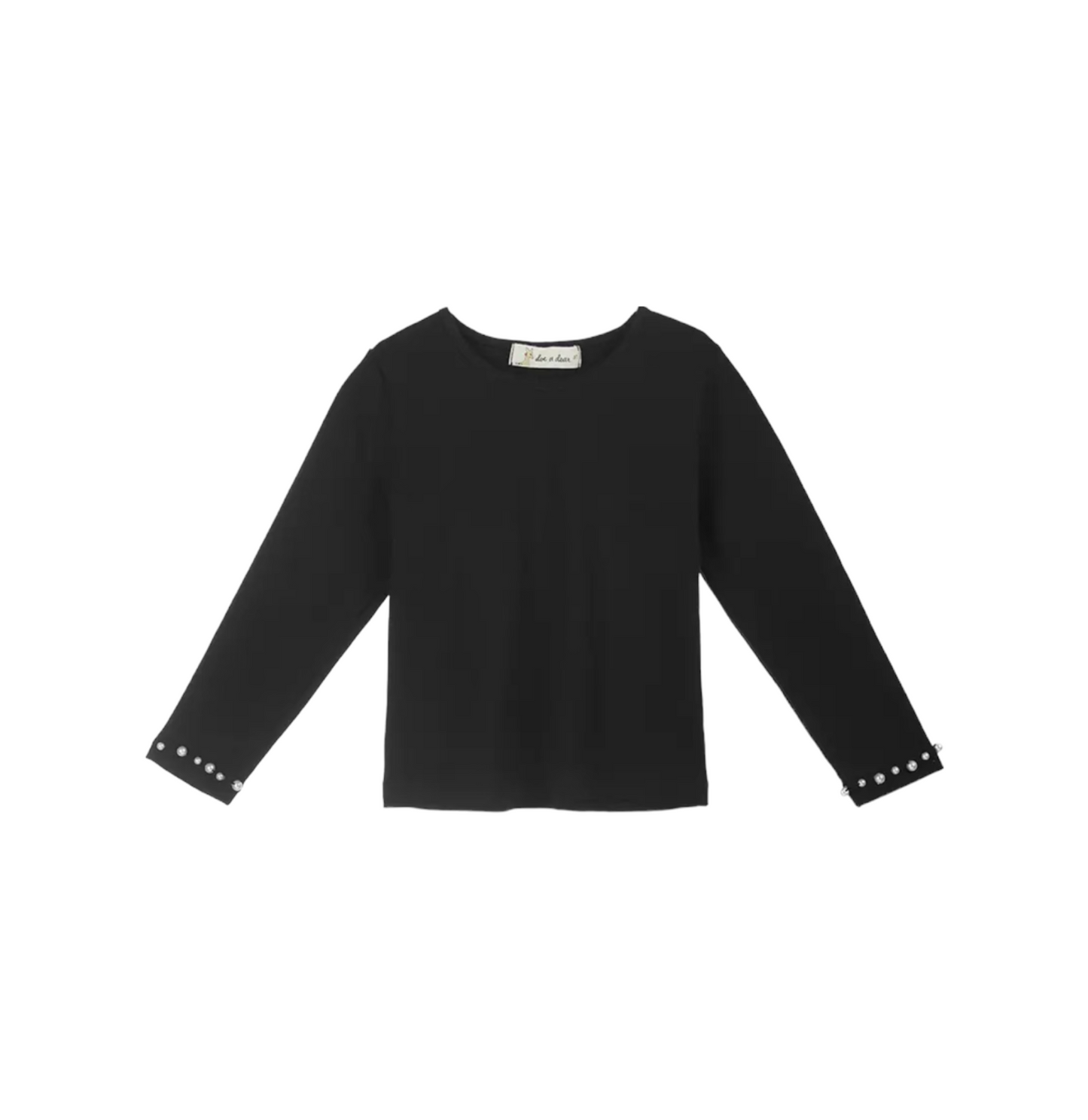 PEARL TRIM LS TOP / BLACK