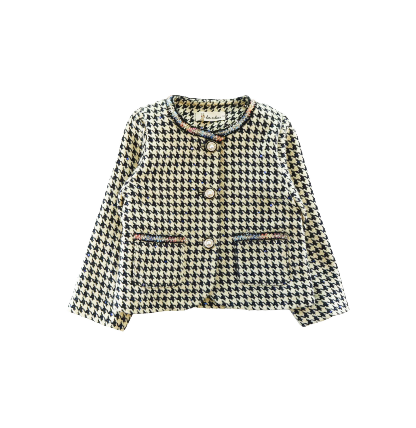 HOUNDSTOOTH JACKET / BEIGE/NAVY