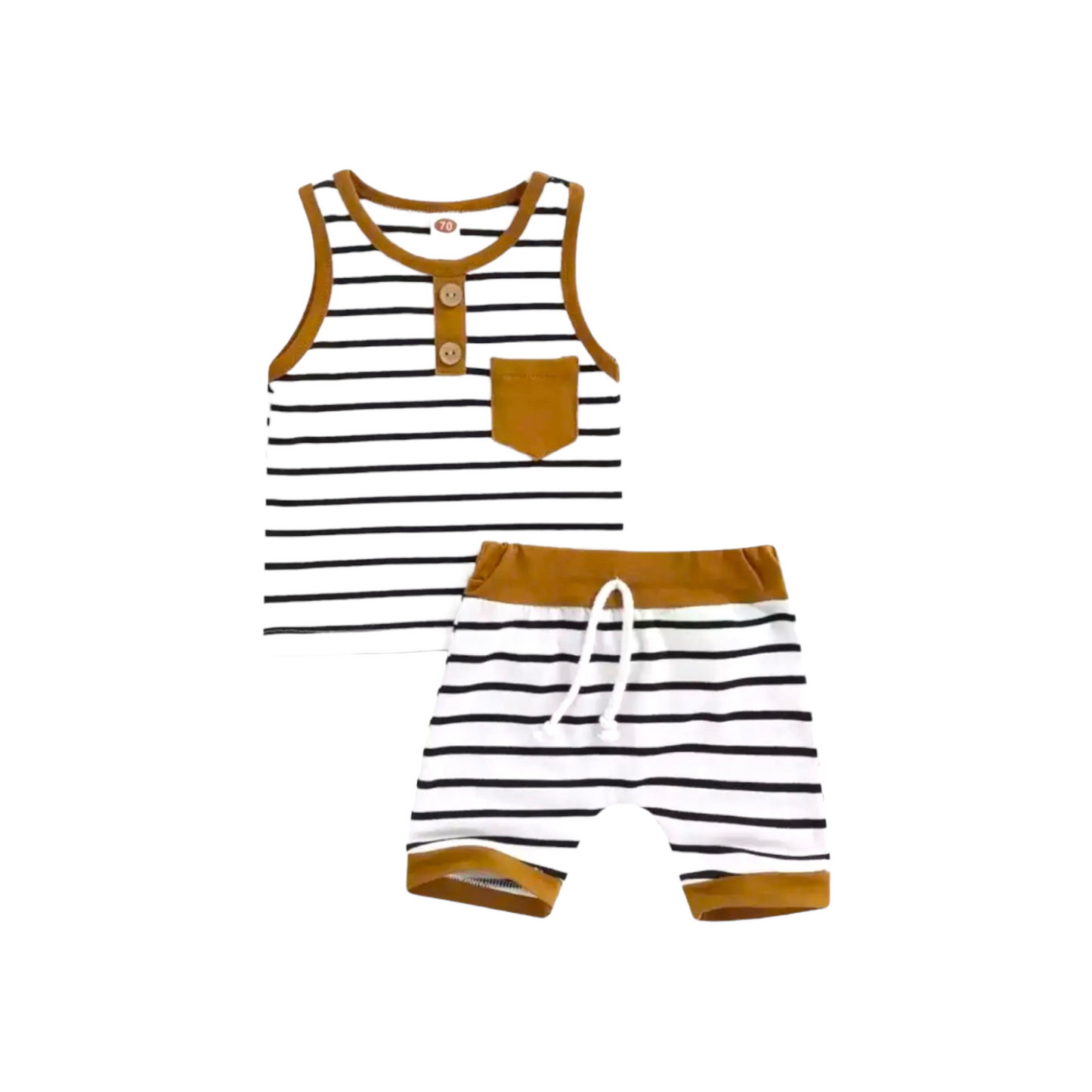 TINY STRIPES AHOY TWO-PIECE SHORTIE SET