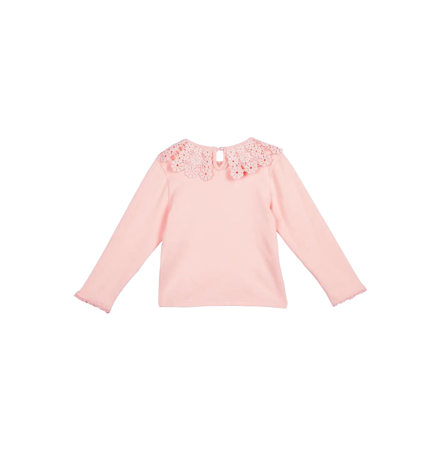 FLORAL LACE COLLAR TOP / PINK