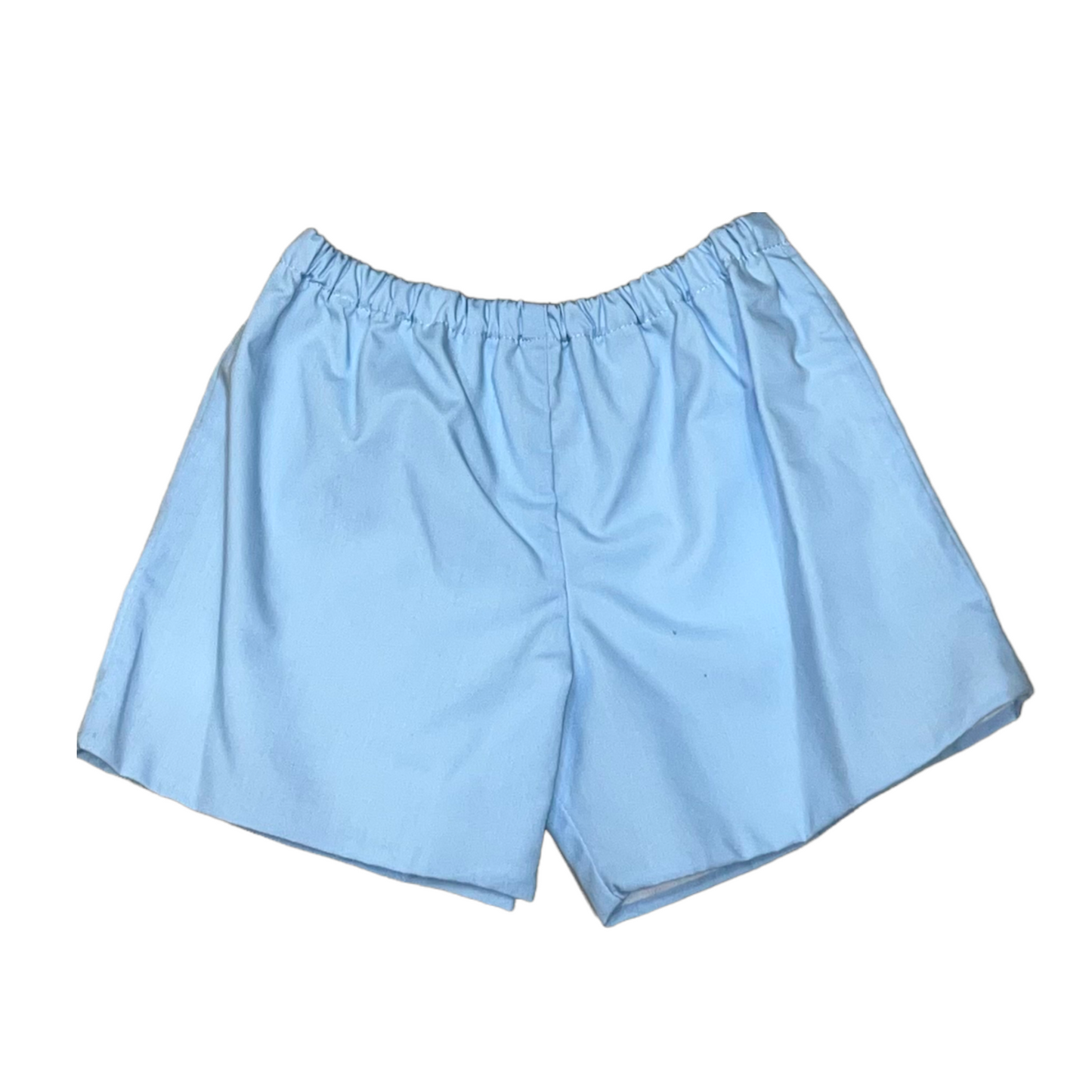 2 PC SHORTSET W/PLEATS . WHITE/BLUE