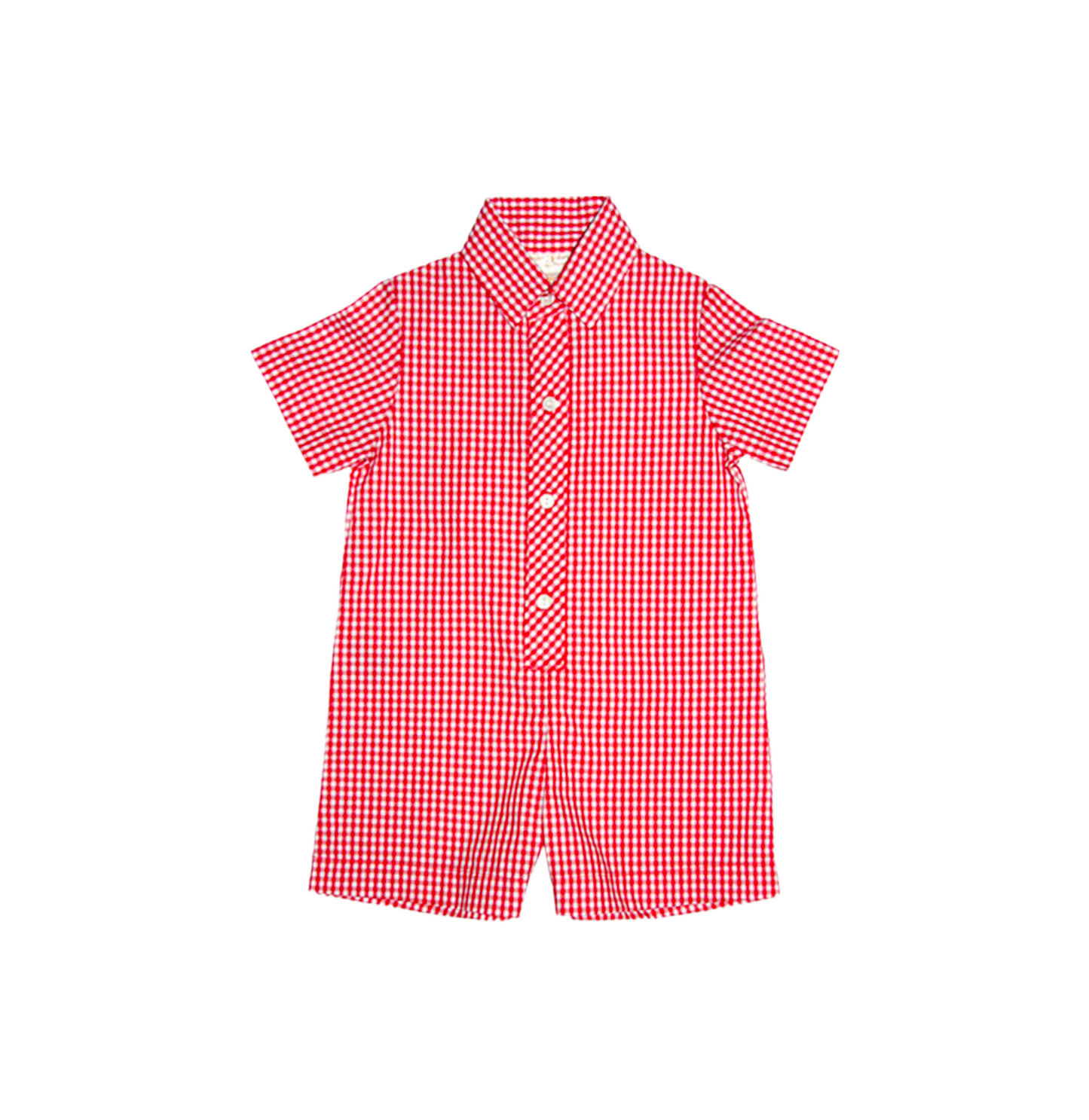 SHORTALL 1PC RED GINGHAM