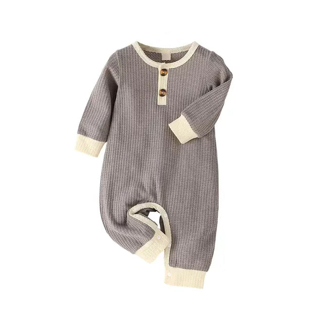 SHELL GRAY WAFFLE ROMPER