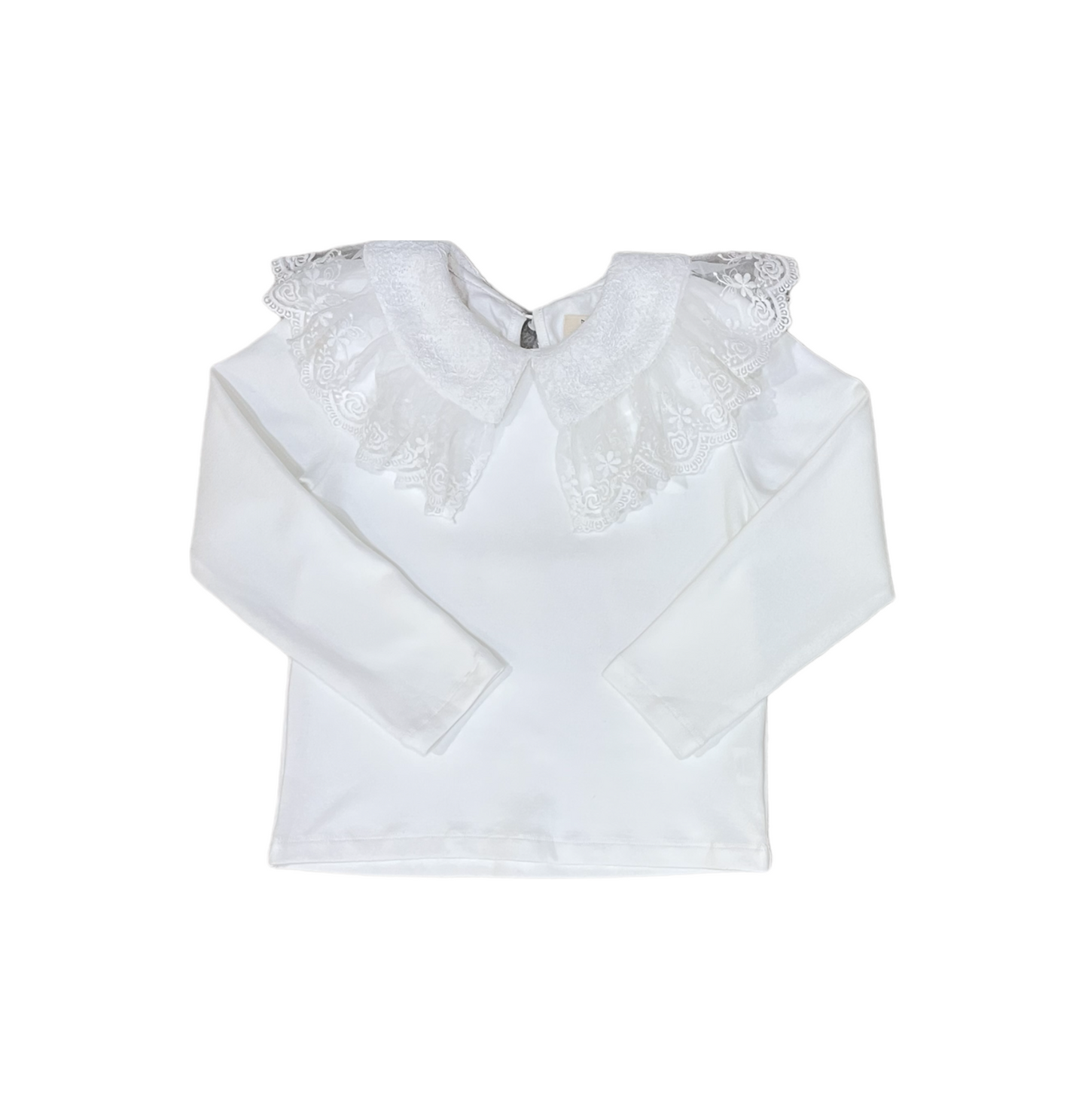LACED COLLAR TOPS / WHITE