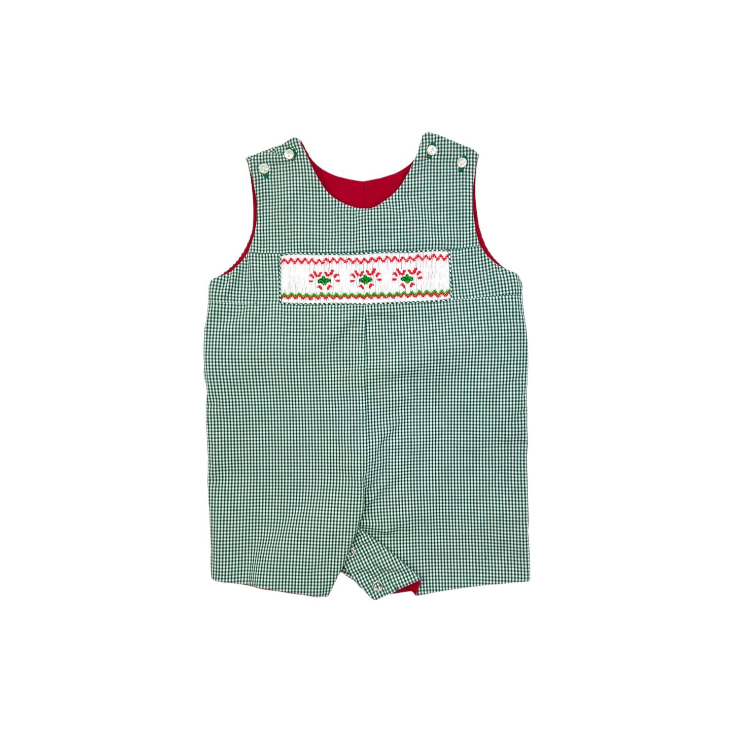 ROMPER CANDY CANE GINGHAM