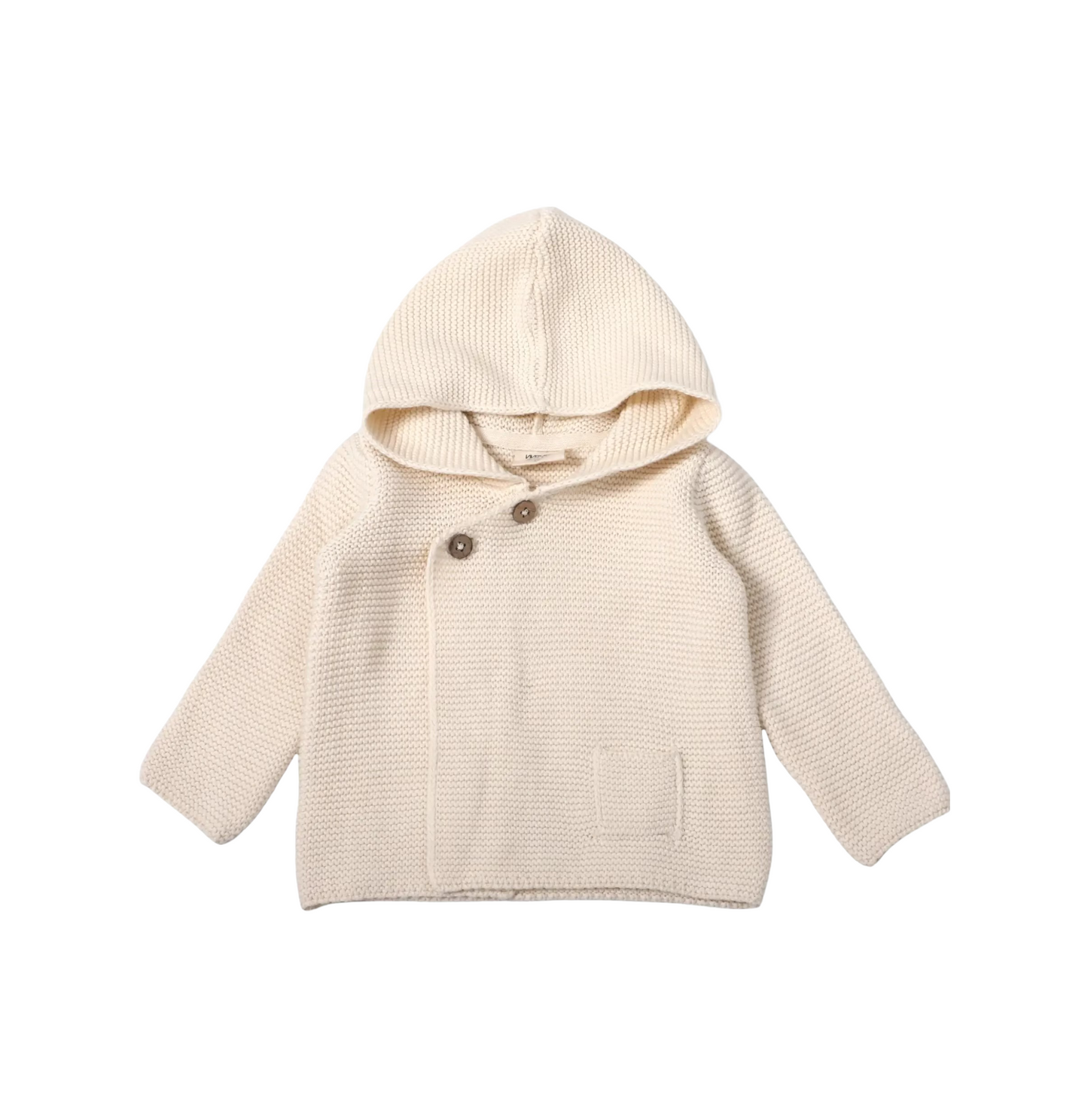 PASTEL HOODED KNIT SWEATER / CREAM