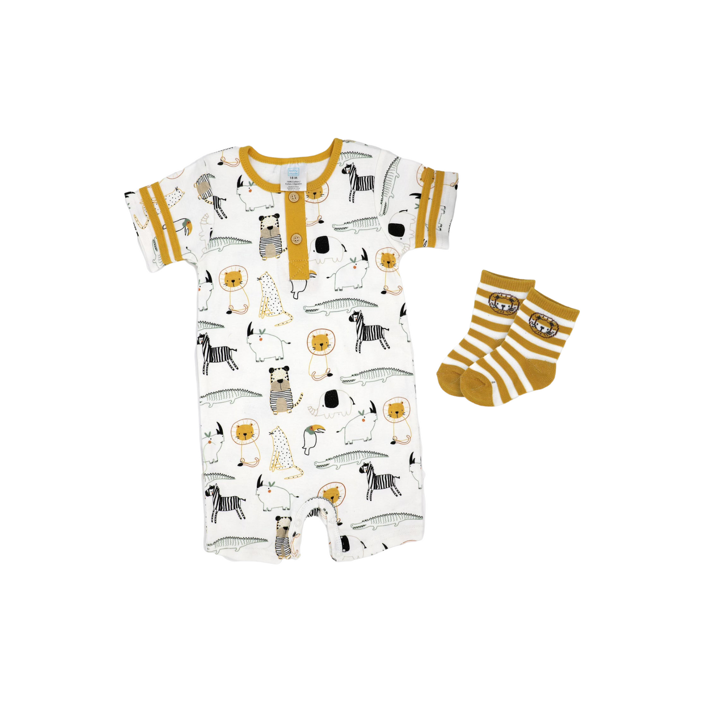 BOYS ROMPER SET: JUNGLE FRIENDS