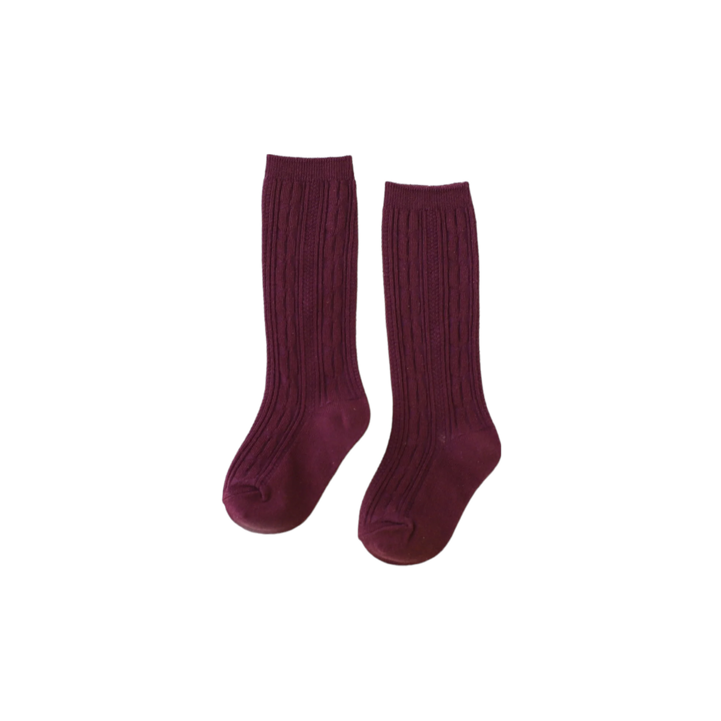 KNIT KNEE SOCKS / BURGUNDY