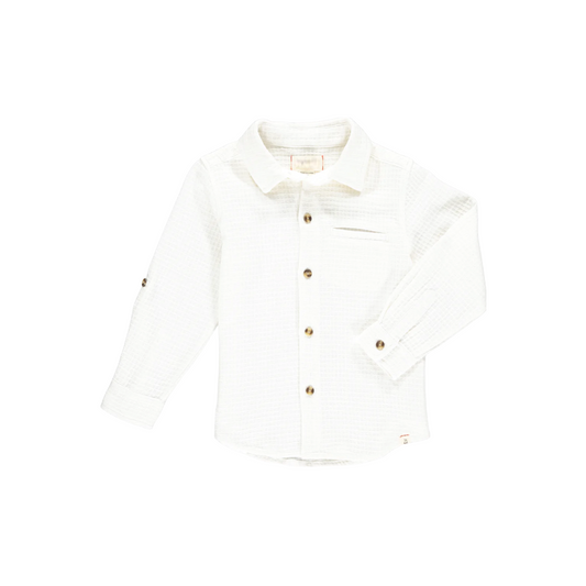 ATWOOD WOVEN SHIRT / WHITE WAFFLE