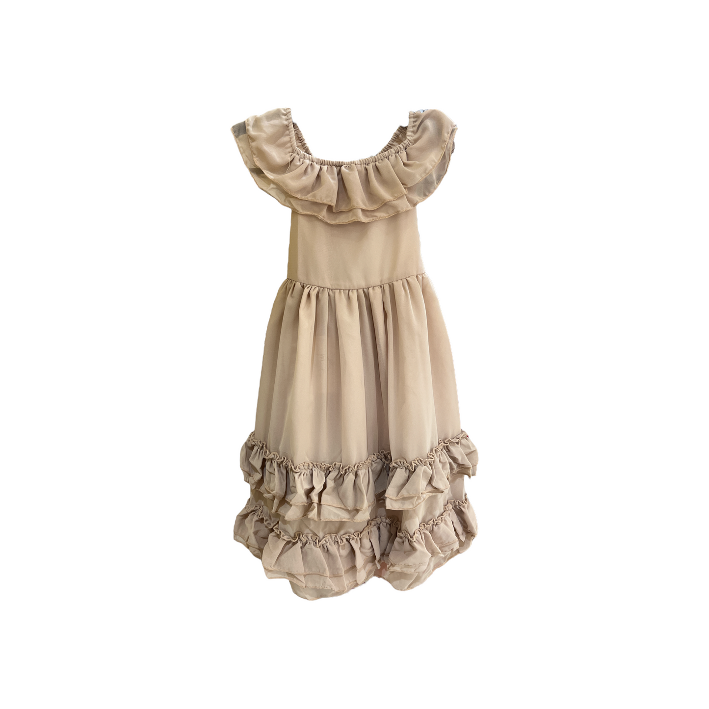 NELLIE RUFFLE MAXI DRESS / CHAMPAGNE