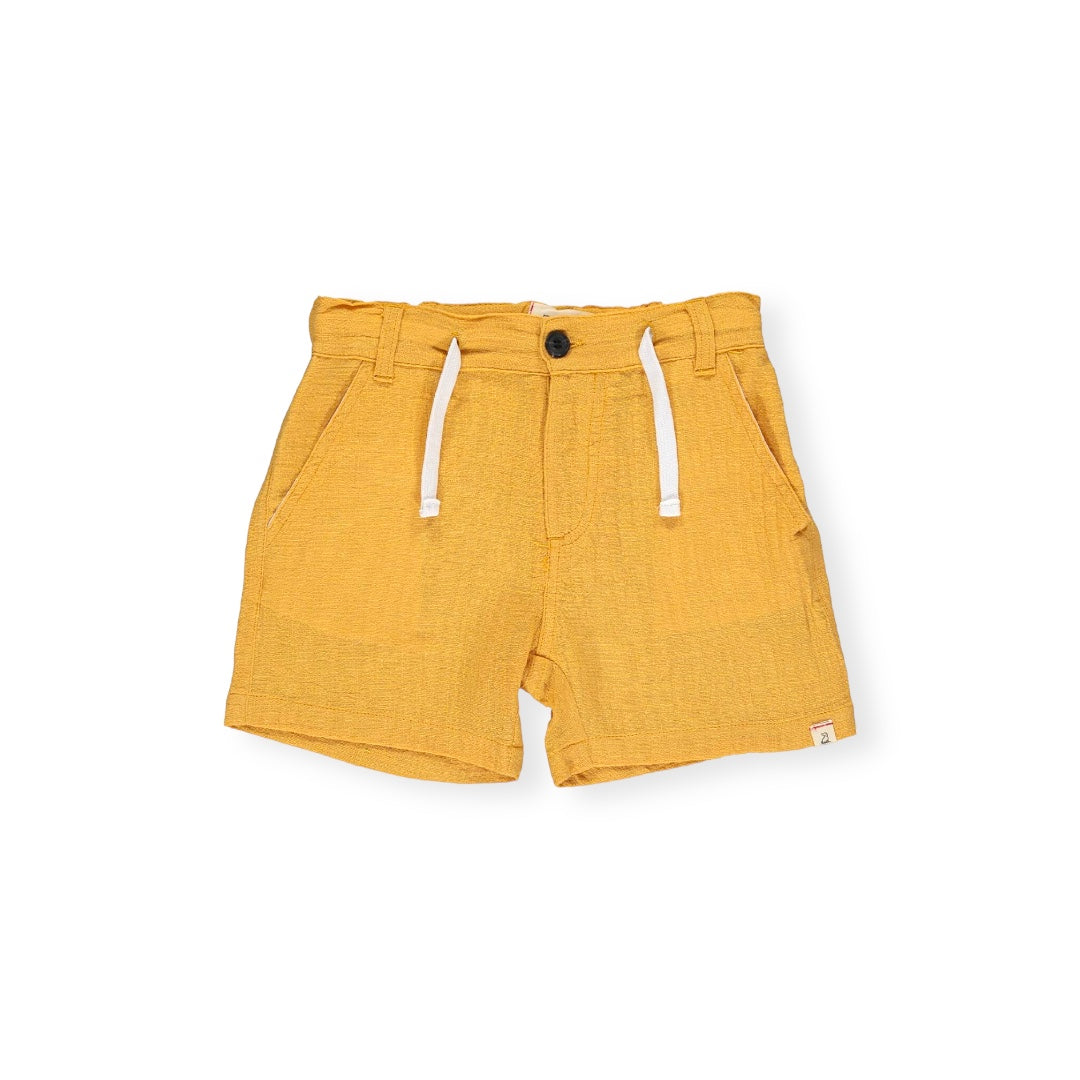 GOLD COTTON CREW SHORTS