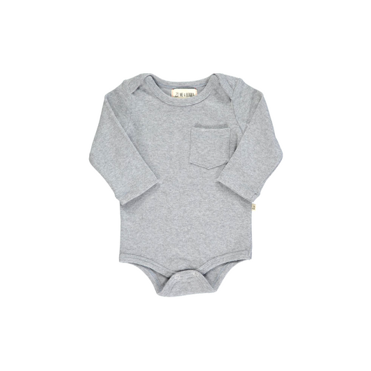 SOLID BRUSHED COTTON ONESIE / GREY