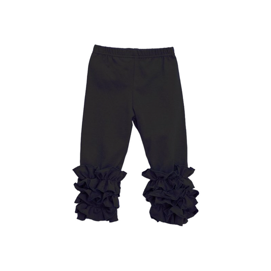 STRETCHY RUFFLE PANT / BLACK