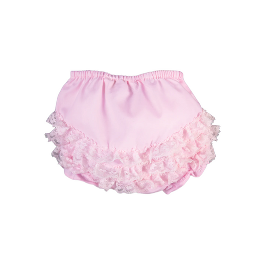 ROSALINA DIAPER COVER W BACK LACE / PINK:PINK