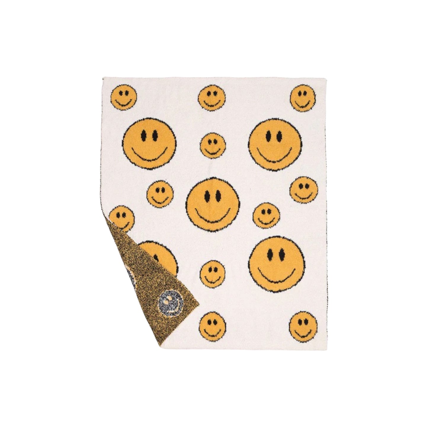 SMILEY FACE SHERPA BLANKET