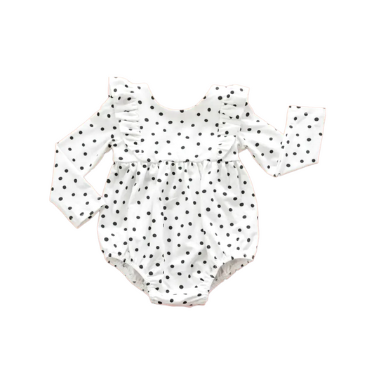 LEAH ROMPER IN CHARCOAL DOT