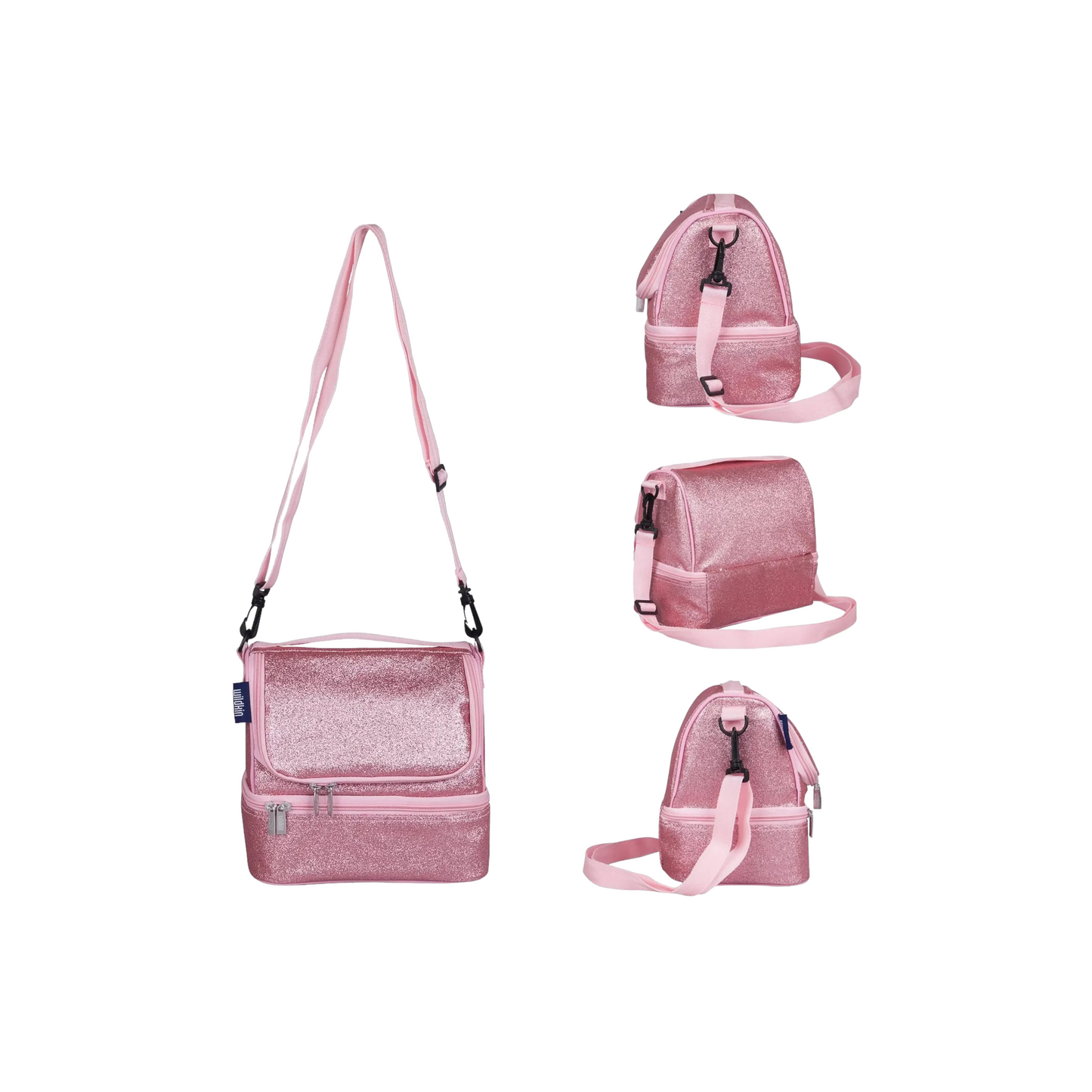 PINK GLITTER 2-COMPARTMENT LUNCH BAG