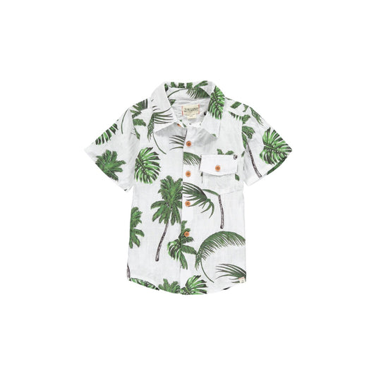 SAGE PALM WOVEN SHIRT