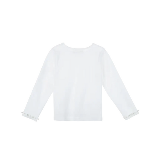 PEARL TRIM LS TOP / WHITE