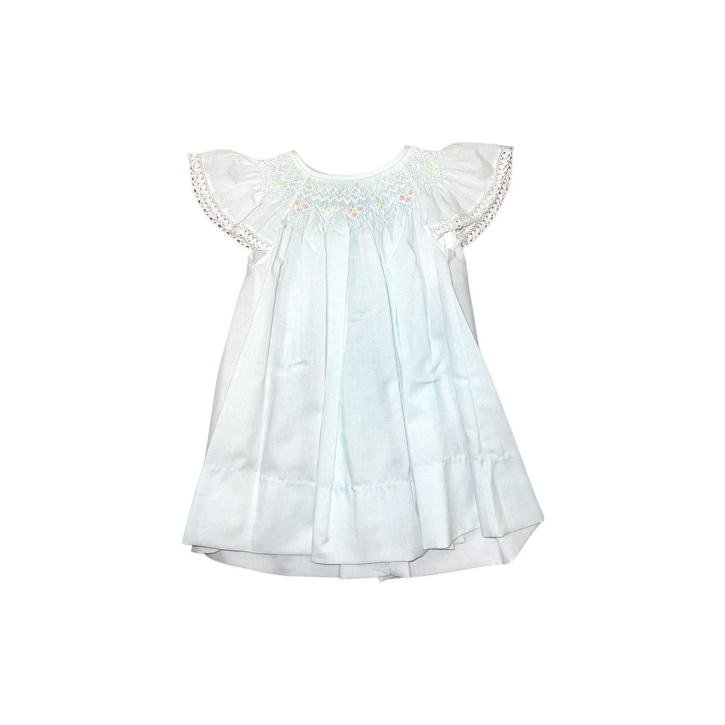 BISH A/S ENGLISH SMOCK W/ LACE - BLUE/WHITE