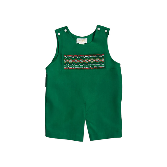 ROMPER ENGLISH SMOCK / GREEN/GINGHAM