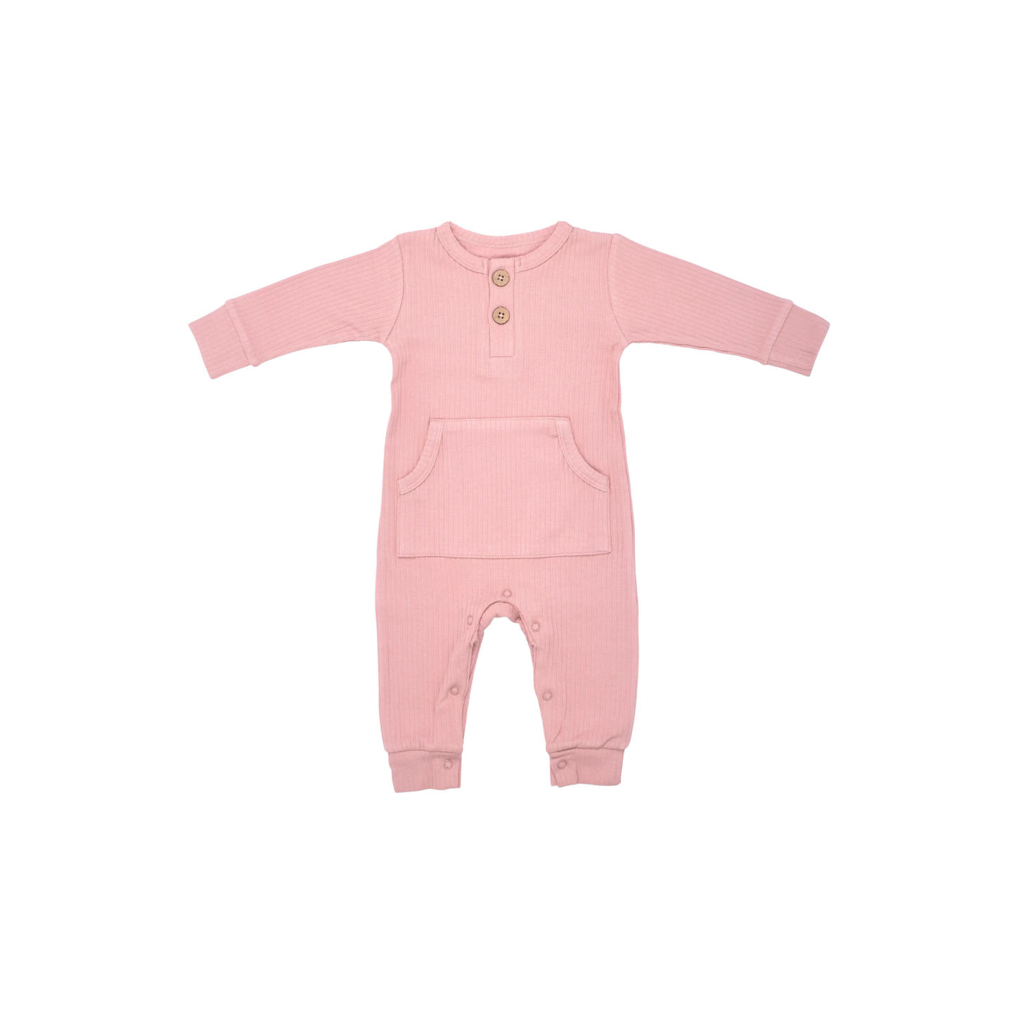 BABY RIBBED PLAYSUIT WITH POCKETS