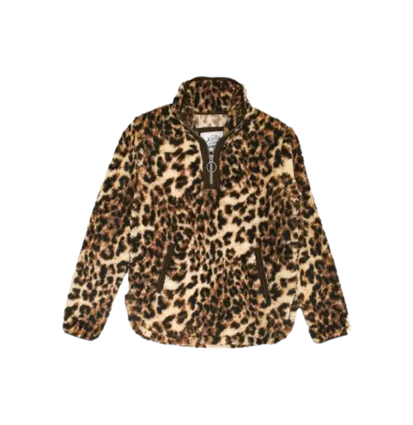 LEOPARD SHERPA QUARTER ZIP