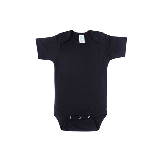 BABY CREW NECK SOLID ONESIE / BLACK