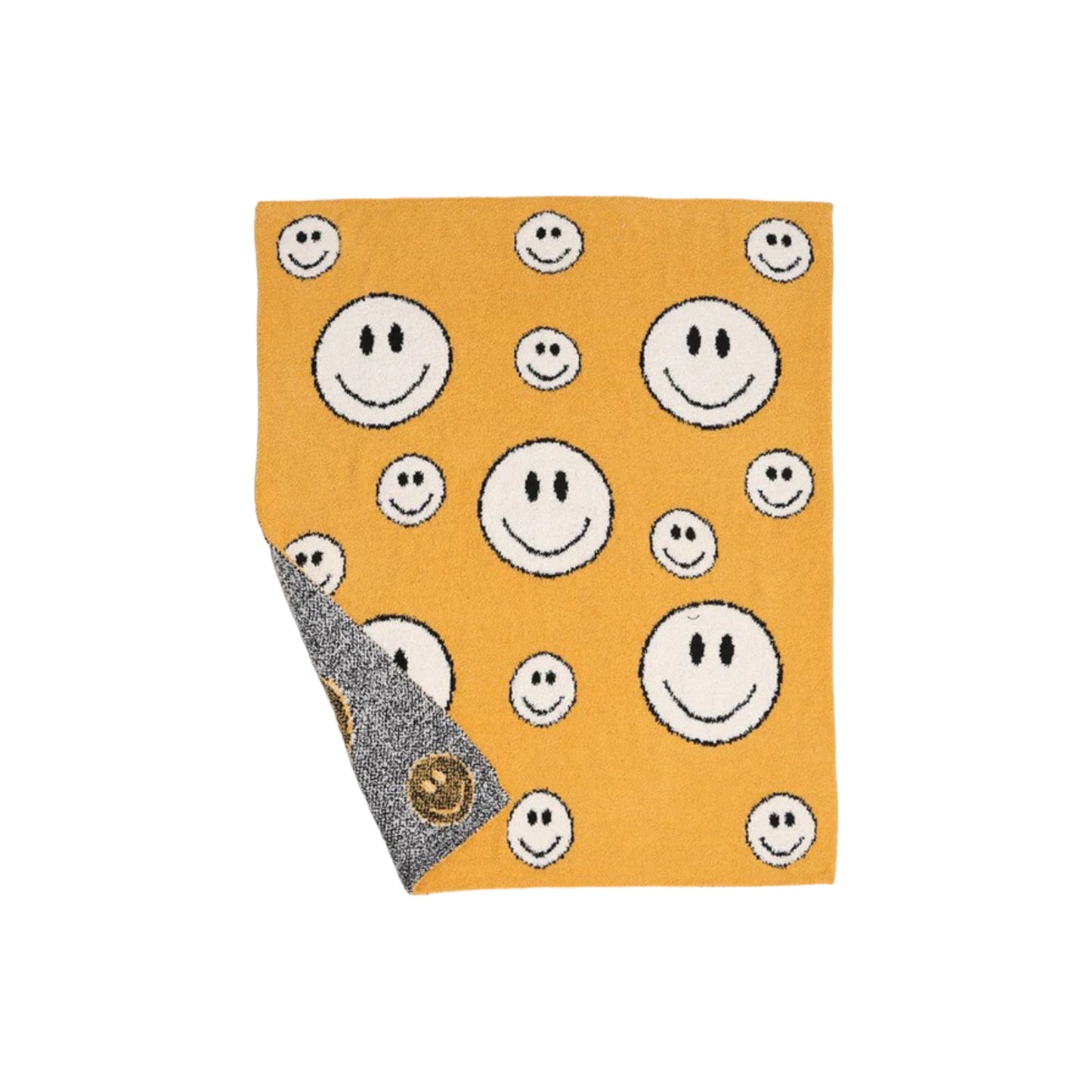 SMILEY FACE SHERPA BLANKET