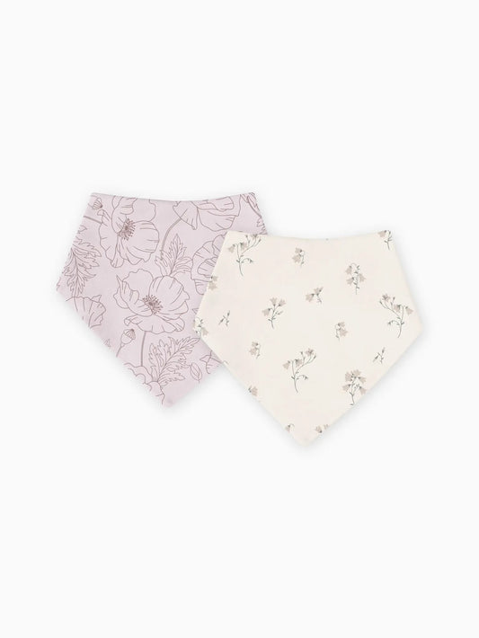 2-PACK BIBS, POPPY FLORAL + BELL FLORAL