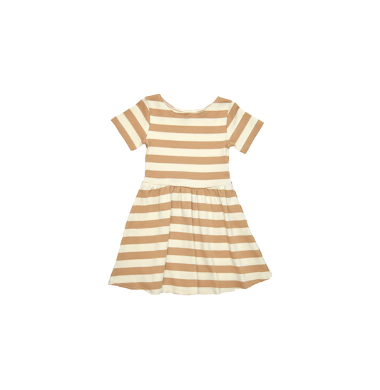 STELL SS SWING DRESS / ELY STRIPE TAN