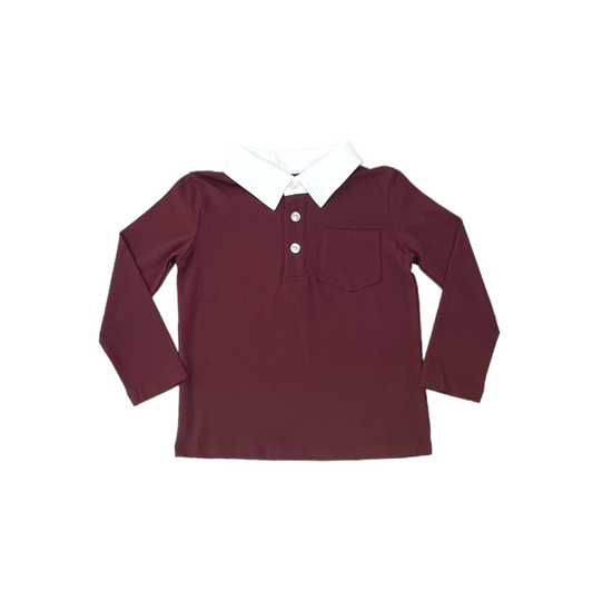 COLLARED SHIRT IN BURGUNDY