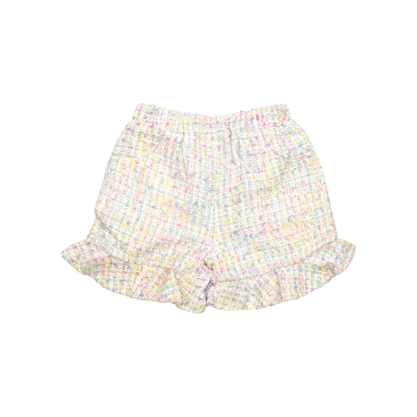 RUFFLE HEM TWEED SHORTS / MULTI