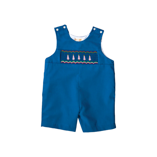 ROMPER WHITE CHRISTMAS TREE/ ROYAL BLUE