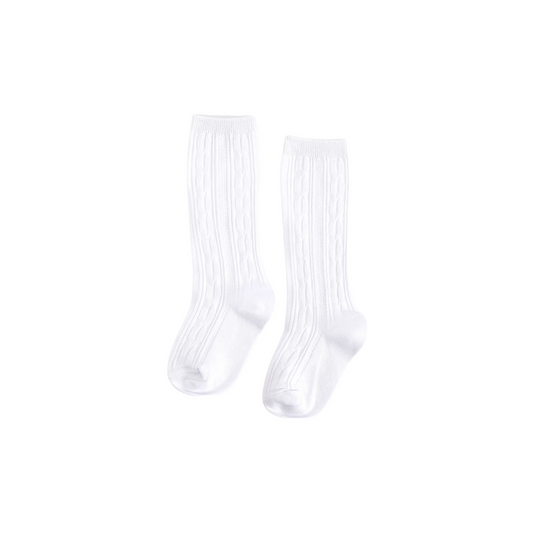 KNIT KNEE SOCKS / WINTER WHITE