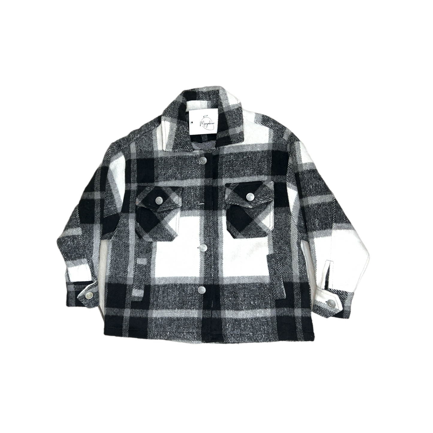 OVERSIZED PLAID JACKETS / BLACK