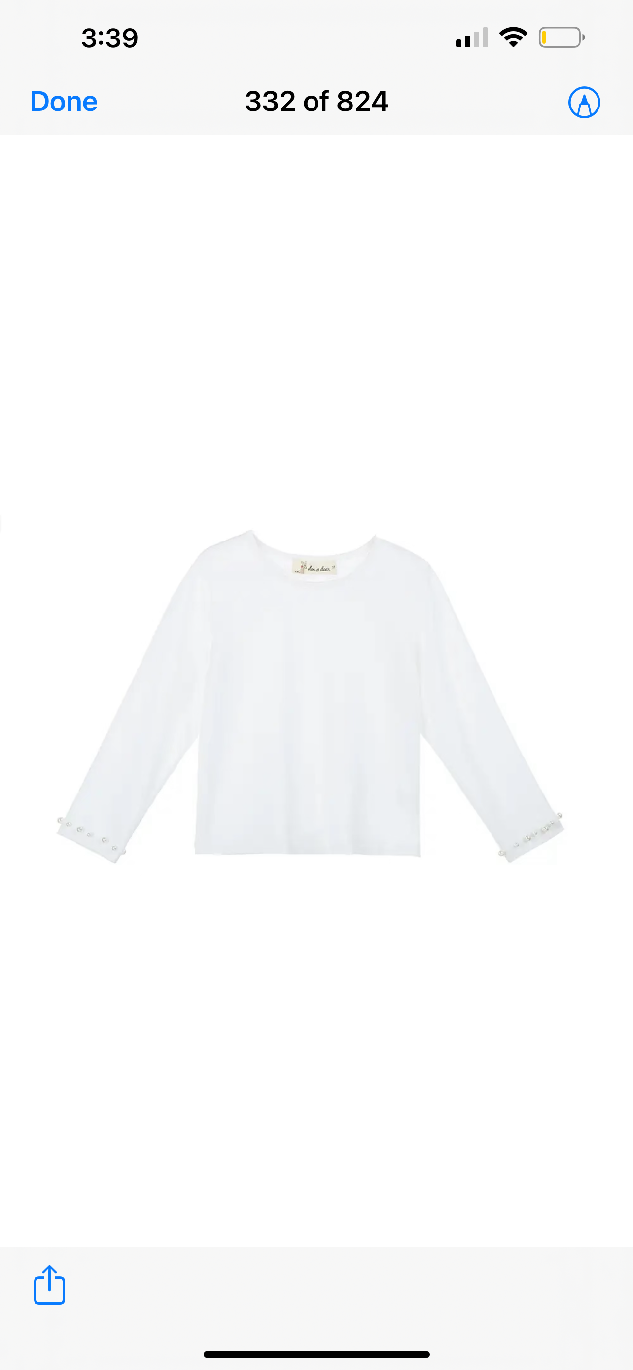 PEARL TRIM LS TOP / WHITE