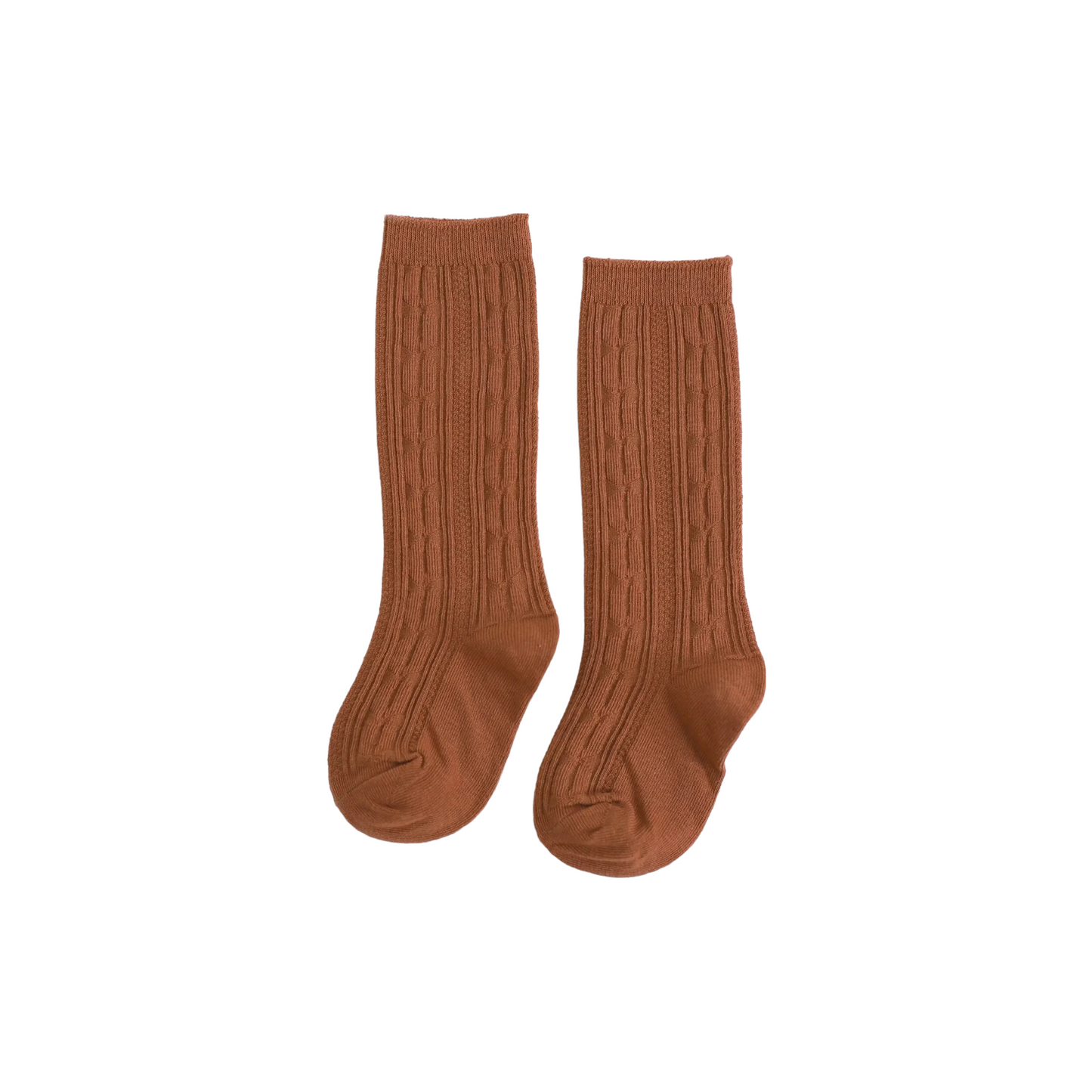 SUGAR ALMOND CABLE KNIT KNEE HIGH SOCKS