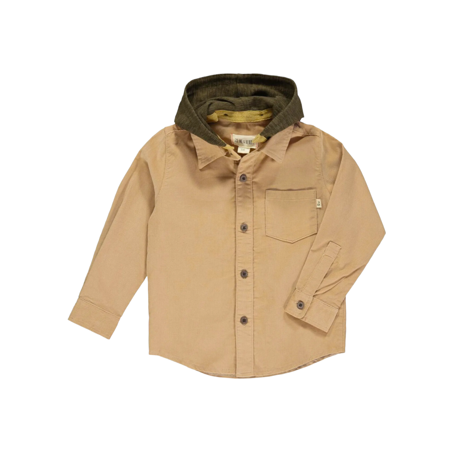 ERIN HOODED WOVEN SHIRT / TAN CORD