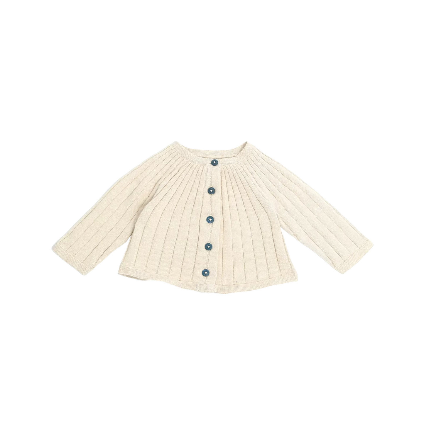 RIB KNIT BBY CARDIGAN SWEATER / CREAM