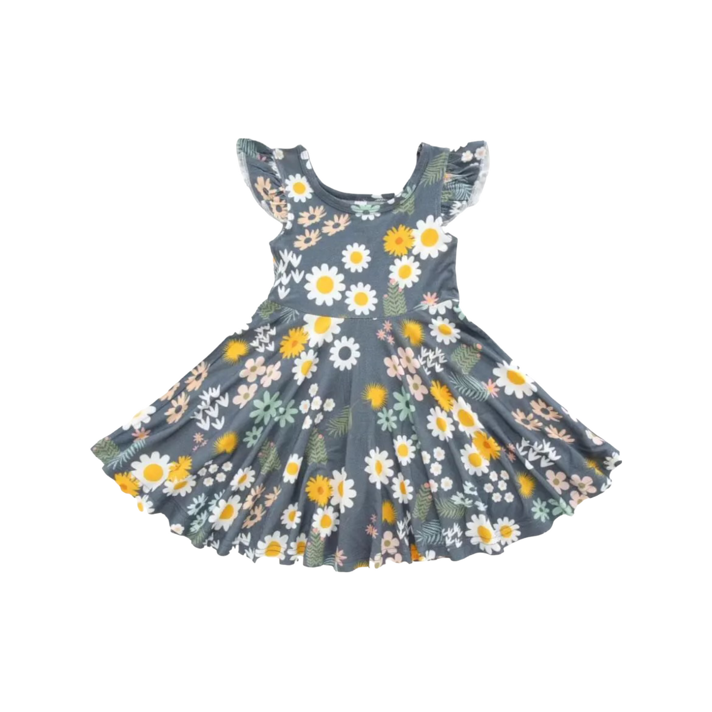 BLUE DAISY BAMBOO TWIRL DRESS